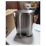 Rectangle Soft Close Trash Can Satin Nickel