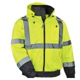 Ergodyne GloWear 8379 Type R Class 3 Fleece Lined Bomber Jacket, Lime, XL