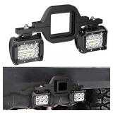 Nilight 2 PCS 4" 60W LED Light bar with 2.5 Inch Tow Hitch Mounting Brackets LED Backup Reverse Lights Rear for Pickup ATV SUV Truck Trailer Boats