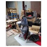 Hoover Power Scrub Deluxe Carpet Cleaner Machine, Upright Shampooer, with Storage Mat, FH50150B, Red