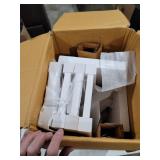 Amazon Basics Solid Wood Saddle-Seat Kitchen Counter-Height Stool - Set of 2, 24-Inch Height, White