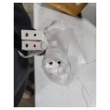 Amazon Basics Solid Wood Saddle-Seat Kitchen Counter-Height Stool - Set of 2, 24-Inch Height, White