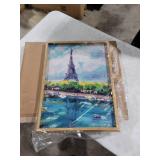 Kate and Laurel Blake Touch of Fall in Paris Framed Printed Wood Wall Art by Rachel Christopoulos, 18x24 Natural, Chic Travel Art for Wal