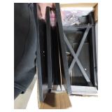 VECELO Modern Versatile Nightstands X-Design Side End Table Night Stand Storage Shelf with Bin Drawer for Living Room Bedroom, Black