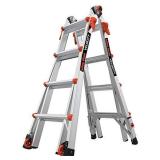 Little Giant Ladders, Velocity with Wheels, M17, 17 Ft, Multi-Position Ladder, Ratchet leg levelers, Aluminum, Type 1A, 300 lbs weight rating, (15417-801)