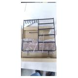 X-cosrack Earring Holder,5-Tier Ear Stud Holder with Wooden Tray,Jewelry Organizer Holder for Earrings Necklaces Bracelets Watches and Rings,Earring Display Stand with 132 Holes,Black