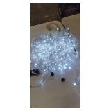 Christmas Lights Outdoor Decorations 400 LED 33ft 8 Modes Curtain Fairy String Light with 75 Drops, Clear Wire LED String Light Indoor Decor for Wedding Party Holiday Christmas Decorations Pure White