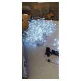 Christmas Lights Outdoor Decorations 400 LED 33ft 8 Modes Curtain Fairy String Light with 75 Drops, Clear Wire LED String Light Indoor Decor for Wedding Party Holiday Christmas Decorations Pure White