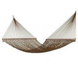 Project One Large 12FT Rope Hammock, Quick Dry Rope Hammock with Double Size Solid Wood Spreader Bar Outdoor Patio Yard Poolside Hammock, 2 Person 450 Pound Capacity