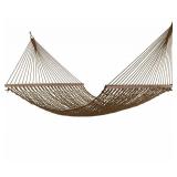 Project One Large 12FT Rope Hammock, Quick Dry Rope Hammock with Double Size Solid Wood Spreader Bar Outdoor Patio Yard Poolside Hammock, 2 Person 450 Pound Capacity