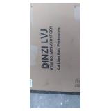 DINZI LVJ Cat Litter Box Enclosure, Hidden Cat Washroom with Door and Louvered Window, Enlarged Enclosed Litter House End Table, Indoor Wooden Cat Box Cabinet, 19.7 x 22.2 x 19.7 Inches, Rustic Brown