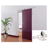 TMS 5FT European Modern Satin Stainless Steel Sliding Barn Wood Door Closet Hardware