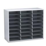 Fellowes Literature Organizer, 24 Letter Sections, 29 x 11 7/8 x 23 7/16, Dove Gray, Grey