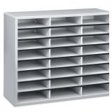 Fellowes Literature Organizer, 24 Letter Sections, 29 x 11 7/8 x 23 7/16, Dove Gray, Grey