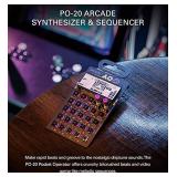 Teenage Engineering PO-20 Pocket Operator Arcade Synthesizer Bundle with Blucoil 3-Pack of 7" Audio Aux Cables, and 4 AAA Batteries