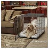 Large Dog Crate MidWest ICrate Folding Metal Dog Crate Divider Panel, Floor Protecting Feet Large Dog