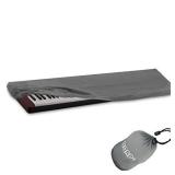 HQRP Elastic Dust Cover (Gray) compatible with Yamaha DGX-660 Motif XF8 MOXF8 P-45 MM8 YPG-535 P-105 P-125 Piaggero NP-11 S70-XS DGX-300 Electronic Keyboards Digital Pianos