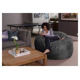 Sofa Sack Plush, Ultra Soft Memory Bean Bag Chair with Microsuede Cover Stuffed Foam Filled Furniture and Accessories for Dorm Room, 5-Feet, Charcoal