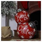 Alpine Corporation Christmas Ball Ornament with Color Changing LED Light, Indoor Festive Holiday DÃ©cor for Home, Red