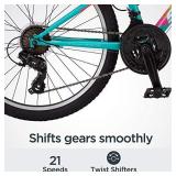 Schwinn High Timber Youth/Adult Mountain Bike, Steel Frame, 24-Inch Wheels, 21-Speed, Teal