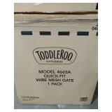 Toddleroo by North States Quik-Fit Wire Mesh Gate, 29.5"-50" Wide, Natural Wood