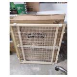 Toddleroo by North States Quik-Fit Wire Mesh Gate, 29.5"-50" Wide, Natural Wood