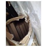 Pure Garden Wood Burning Pit, 33 in. Steel Frame, Square Marble Tile Finish