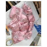 Desirable Life Pack of 50 Chair Sashes Sequin Stretchy Spandex Bands Decorative Bows One-Sided Sequins Decor for Romantic Wedding Party Home Chair Cover Sash Decorations - Rose Gold