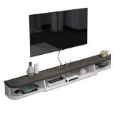 Pmnianhua Wall Mounted Floating TV Stand Media Console Entertainment Gaming Storage Shelf Rack Cabinet Unit with 3 Drawers Home Furniture (Gray-White, 39.76)
