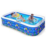 Taiker Inflatable Swimming Pools, Kiddie Pools, Family Lounge Pools, Large Family Swimming Pool for Kids, Adults, Babies, Toddlers, Outdoor, Garden, Backyard (120
