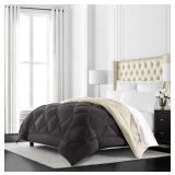 Beckham Hotel Collection - Goose Down Alternative Reversible Comforter - All Season - Premium Quality Luxury Comforter - King/Cal King - Brown/Cream