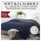 Beckham Hotel Collection - Goose Down Alternative Reversible Comforter - All Season - Premium Quality Luxury Comforter - King/Cal King - Brown/Cream
