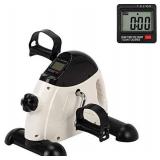 Hausse Portable Exercise Pedal Bike for Legs and Arms, Mini Exercise Peddler with LCD Display, White