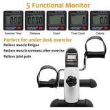 Hausse Portable Exercise Pedal Bike for Legs and Arms, Mini Exercise Peddler with LCD Display, White