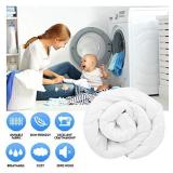 EASELAND All Season California King Soft Quilted Down Alternative Comforter Reversible Duvet Insert with Corner Tabs,Winter Summer Warm Fluffy,White,96x104 inches