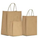 Kraft Paper Bags Bulk 6x3.25x8 & 8x4.25x10.5 & 10x5x13 Paper Gift Bags, Kraft Bags, Brown Paper Bags, Craft Bags, Kraft Shopping Bags with Handles, 25 Pcs Each, Large & Medium & Small
