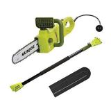 Sun Joe SWJ807E 10 inch 8.0 Amp Electric Convertible Pole Chain Saw, Green