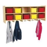 Angeles ANG7160 Value Line 10 Section Wall Locker â 48â by 12" by 19â â Space-Saving Wall Mount Locker â Features 10 Cubbies and 10 Metal Hooks - Easy to Assemble and Clean