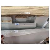 Walker Edison 4 Shelf Transitional Wood Ladder Bookcase in Gray