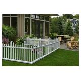 Zippity Outdoor Products ZP19001 No Dig Madison Vinyl Picket Fence, White, 30" x 56.5" (1 Box, 2 Panels), 1 x Pack of 2