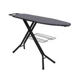 Household Essentials Black and Grey Deluxe Steel Top Board with Iron Rest and Clothes Rack