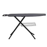 Household Essentials Black and Grey Deluxe Steel Top Board with Iron Rest and Clothes Rack