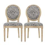 Christopher Knight Home Phinnaeus Fabric Dining Chairs, 2-Pcs Set, Black / White Pattern