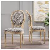 Christopher Knight Home Phinnaeus Fabric Dining Chairs, 2-Pcs Set, Black / White Pattern