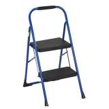 Cosco 11308SWB1E Two, Blue Three Big Folding Step Stool with Rubber Hand Grip