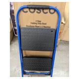 Cosco 11308SWB1E Two, Blue Three Big Folding Step Stool with Rubber Hand Grip