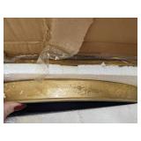 Kate and Laurel Celia Modern Glam Round Coffee Table, 28.25" x 28.25" x 19", Navy Blue and Gold Leaf, Chic Sophisticated Accent Table