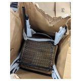 Flash Furniture 4 Pack Medium Brown Rattan Indoor-Outdoor Restaurant Stack Chair