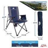 Coastrail Outdoor Reclining Camping Chairs Adjustable 3 Position Foldable Heavy Duty Steel 300 LBS Capacity for Adults Lounge with Cup Holder Storage Folding Camp Chair Lawn Patio Outdoor