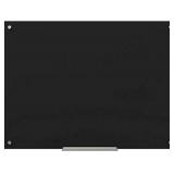 U Brands Glass Dry Erase Board, 47 x 35 Inches, Black Non-Magnetic Surface, Frameless
